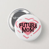 Künftige Mama Rosa Herzklappen und Geschenke Button (Vorne & Hinten)