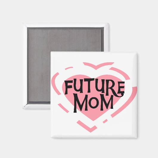 Künftige Mama Rosa Herzklappen und Geschenke Magnet (Vorderseite/Rückseite)