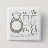 Künftige MRS. Bride-to-be-Diamond-Verlobung Button (Vorderseite)