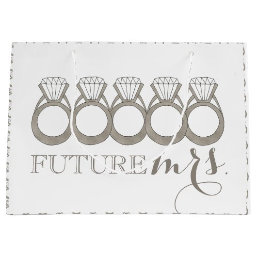Künftige MRS. Bride-to-be-Diamond-Verlobung Große Geschenktüte (Vorderseite)