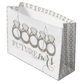 Künftige MRS. Bride-to-be-Diamond-Verlobung Große Geschenktüte (Rückseite Schrägansicht)