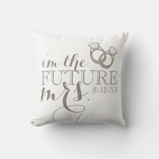 Künftige MRS. Bride-to-be-Diamond-Verlobung Kissen (Vorderseite)