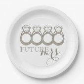 Künftige MRS. Bride-to-be-Diamond-Verlobung Pappteller (Vorderseite)