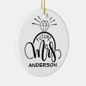 Künftige MRS - Personalisierte Verlobung Keramik Ornament (Rechts)