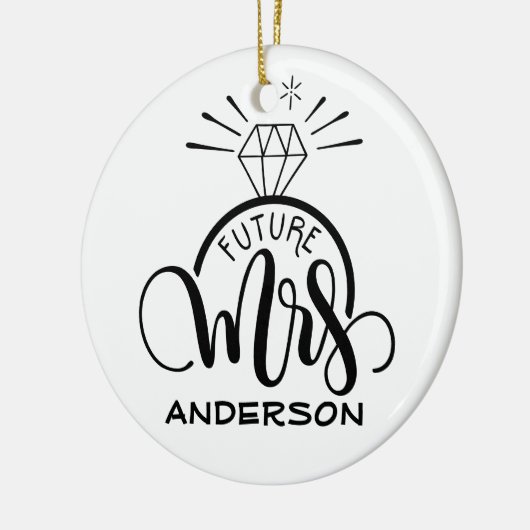 Künftige MRS - Personalisierte Verlobung Keramik Ornament (Links)