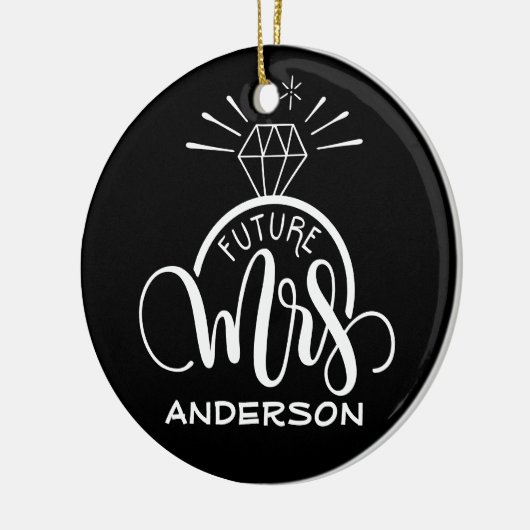 Künftige MRS - Personalisierte Weihnachts-Verlobun Keramik Ornament (Links)