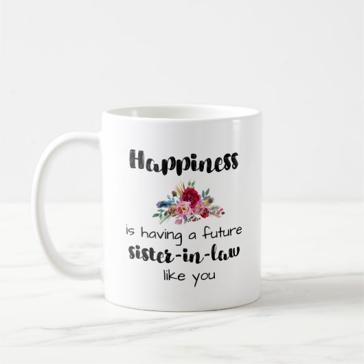 Künftige neue Schwester im Jura Geschenk Tasse (Links)