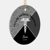 Künftige Physiotherapeutin Medical Black Monogram Keramik Ornament (Rechts)