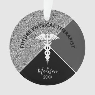 Künftige Physiotherapeutin Medizinische Silber Mo Ornament