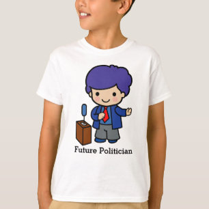 Künftige Politiker/Lautsprecher mit blauem Haar T-Shirt