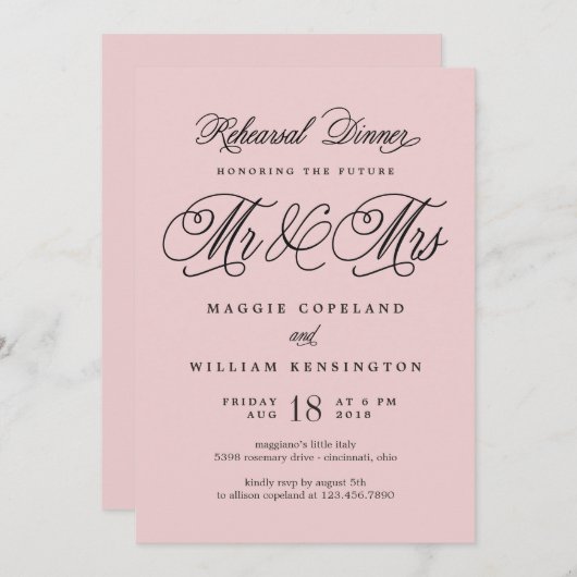 Künftige Probe und Einladung (Vorne/Hinten)