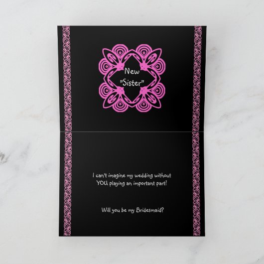 Künftige Schwiegermädchen bitten Pink Gowns Einladung (Innenseite)