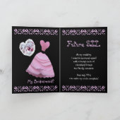 Künftige Schwiegermutter Blue Dress Heart Einladung (Innenseite)