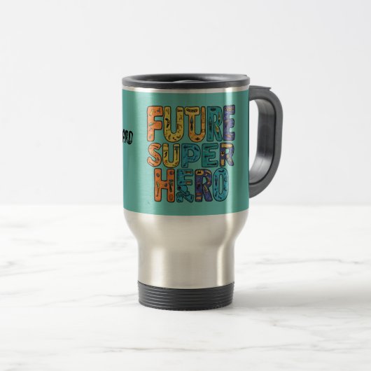 KÜNFTIGE SUPER HERO - personalisierte Mug Reisebecher (VorderseiteRechts)