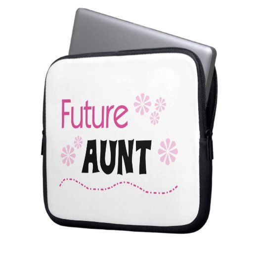 Künftige Tante Black and Pink T - Shirt und Gesche Laptopschutzhülle (Vorderseite Links)