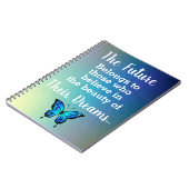 Künftige Träume Zitat mit Schmetterling Notizblock (Linke Seite)