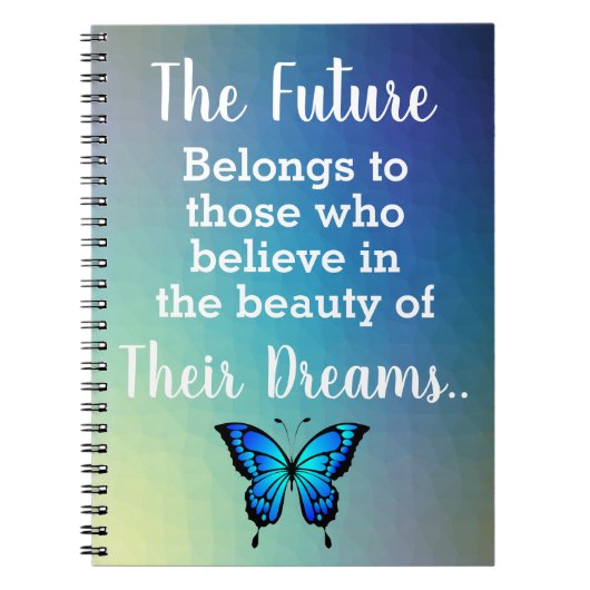 Künftige Träume Zitat mit Schmetterling Notizblock (Vorderseite)