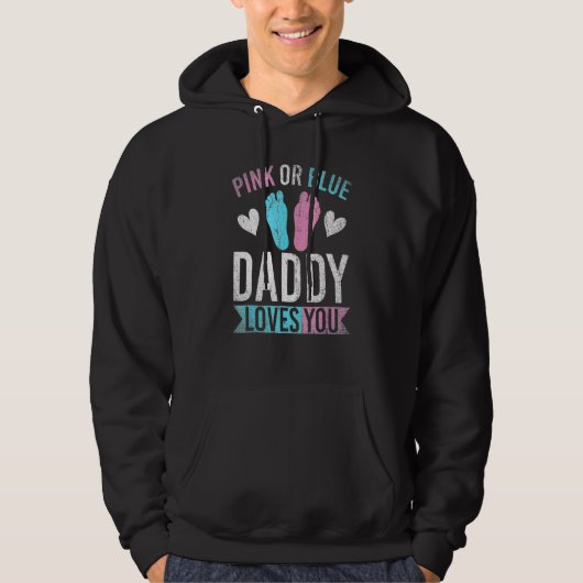Künftige Vater Rosa oder Blue Daddy Lieben Sie Ges Hoodie (Vorderseite)