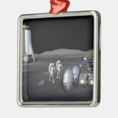 Künftige Weltraumforschungsmissionen 3 Silbernes Ornament (Links)