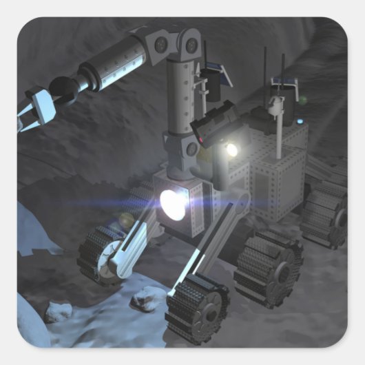 Künftige Weltraumforschungsmissionen 6 Quadratischer Aufkleber (Vorderseite)