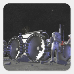 Künftige Weltraumforschungsmissionen 9 Quadratischer Aufkleber