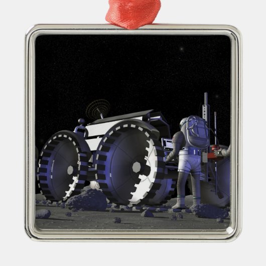 Künftige Weltraumforschungsmissionen 9 Silbernes Ornament (Vorne)