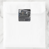 Künftige Weltraumforschungsmissionen Quadratischer Aufkleber (Tasche)