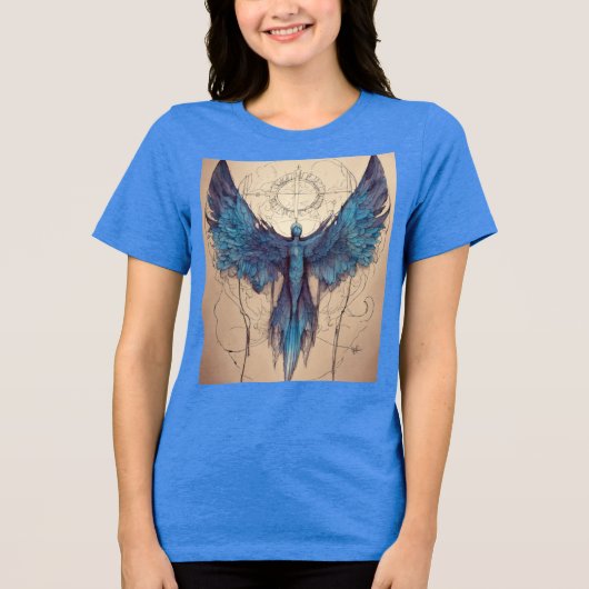 Künftige Wing: Fine Line Tattoo Art T-Shirt Tri-Blend Shirt (Vorderseite)