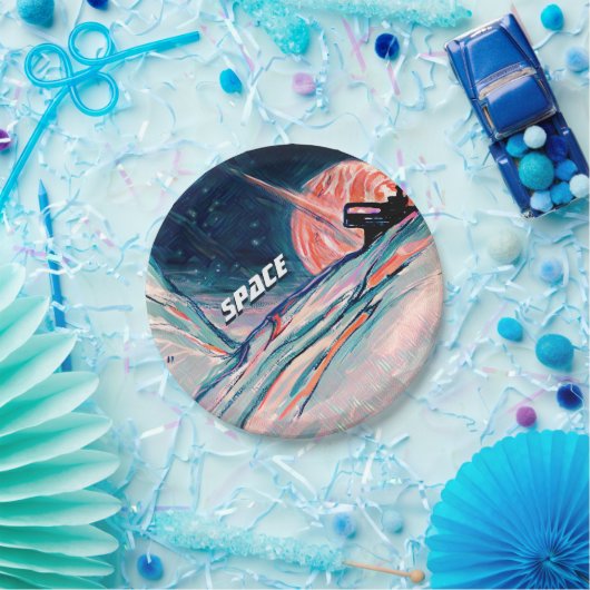 Künftige Zuhause im Weltraum Pappteller (Party)