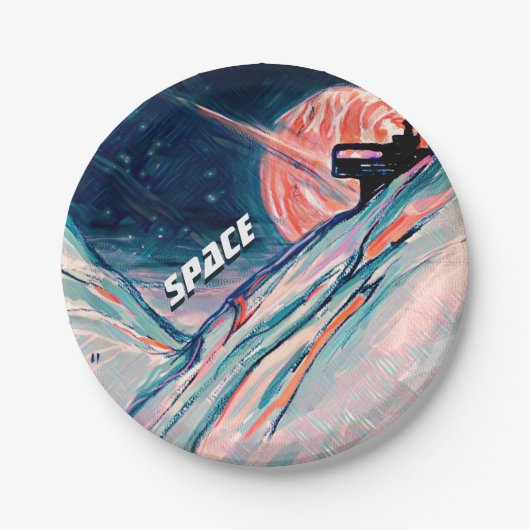 Künftige Zuhause im Weltraum Pappteller (Vorderseite)