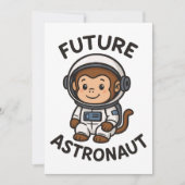 Künftiger Astronaut - Niedlicher Weltraumaffe Einladung (Vorderseite)