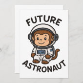 Künftiger Astronaut - Niedlicher Weltraumaffe Einladung (Vorne/Hinten)