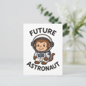 Künftiger Astronaut - Niedlicher Weltraumaffe Postkarte (Stehend Vorderseite)