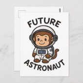 Künftiger Astronaut - Niedlicher Weltraumaffe Postkarte (Vorne/Hinten)