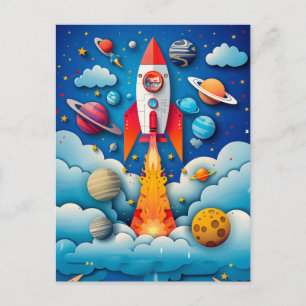 Künftiger Astronautentraum für Kinder Feiertagspostkarte