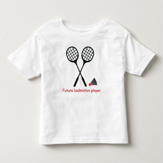 Künftiger Badminton-Spieler, Schläger und Shuttles Kleinkind T-shirt (Vorderseite)