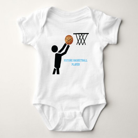 Künftiger Basketballspieler mit Kugel Baby Strampler (Vorderseite)