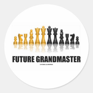 Künftiger Großmeister (Schach-Set) Runder Aufkleber