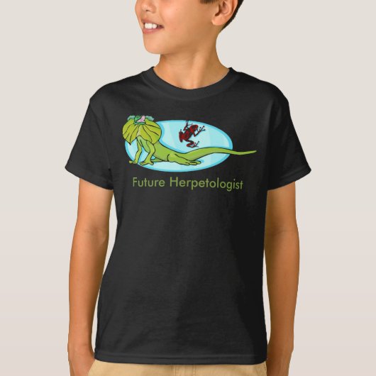 Künftiger Herpetologe mit Frilled-Nackeneidechse T-Shirt (Vorderseite)
