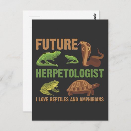 Künftiger Herpetologe Reptile Amphibians Fans Kind Postkarte (Vorne/Hinten)