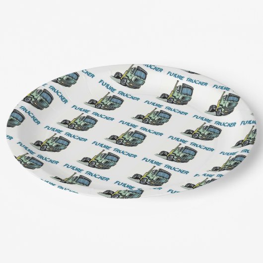 Künftiger LKW Pappteller (Schrägansicht)