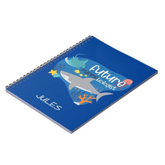 Künftiger Meeresbiologe mit Namen Notizblock (Linke Seite)