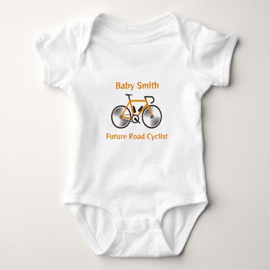 Künftiger Name des Radfahrers Baby Strampler (Vorderseite)