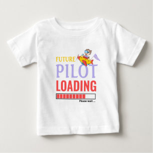 Künftiger Pilot Laden Spaß Personalisiert Junge Baby T-shirt