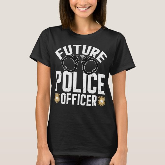 Künftiger Polizeibeamter Funny Costume Polizisten  T-Shirt (Vorderseite)