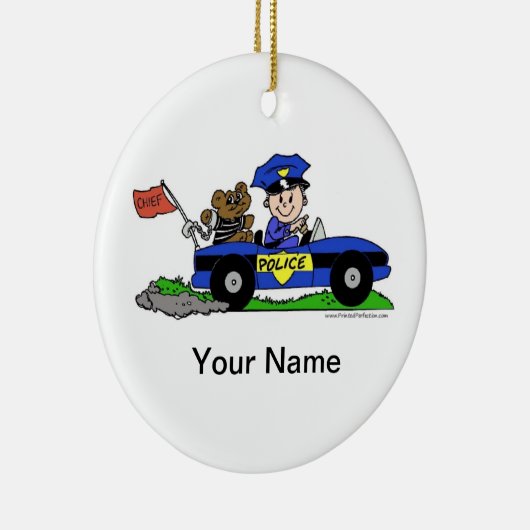 Künftiger Polizeibeamter - Männer Keramik Ornament (Rechts)