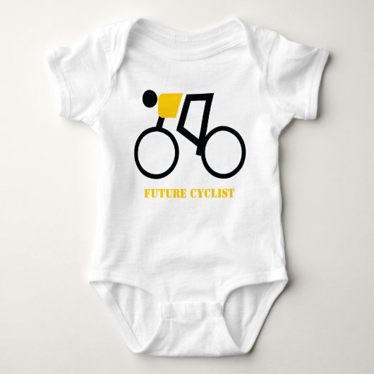 Künftiger Radfahrer mit seinem Fahrradgewohnheiten Baby Strampler (Vorderseite)