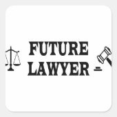 KÜNFTIGER RECHTSANWALT QUADRATISCHER AUFKLEBER (Vorderseite)
