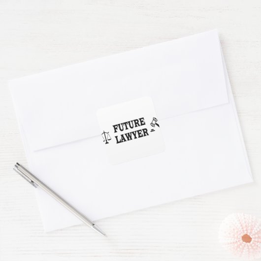 KÜNFTIGER RECHTSANWALT QUADRATISCHER AUFKLEBER (Umschlag)