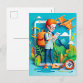 Künftiger Reisespass für Kinder Feiertagspostkarte (Vorne/Hinten)